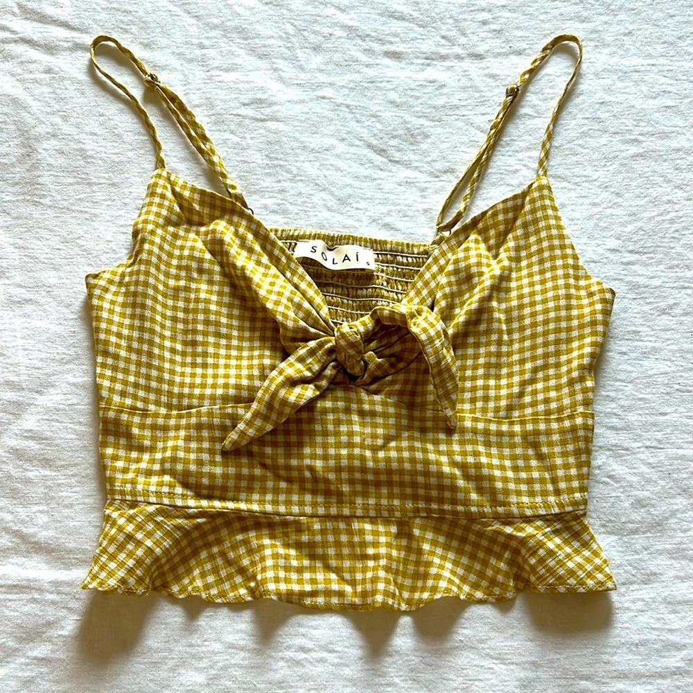 Solai the label gingham crop tank
